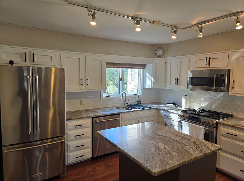 Full Kitchen Cabinet Spray Refinishing - After